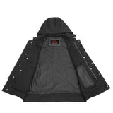 Men's Black Denim Single Back Panel Concealment Vest w/Rem