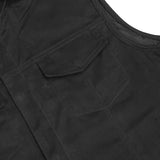 Men's Black Denim Single Back Panel Concealment Vest w/Rem