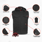 Men's Black Denim Single Back Panel Concealment Vest w/Rem