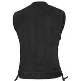 Women's Advance Side Laces Black Construction Denim Vest