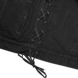 Women's Advance Side Laces Black Construction Denim Vest