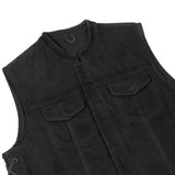 Women's Advance Side Laces Black Construction Denim Vest