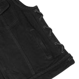 Women's Advance Side Laces Black Construction Denim Vest
