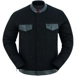 Men's Full Cut Denim Jacket – Leather Trim & Hidden Pockets