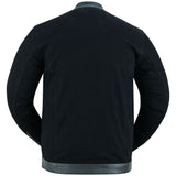 Men's Full Cut Denim Jacket – Leather Trim & Hidden Pockets