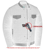 Men's Full Cut Denim Jacket – Leather Trim & Hidden Pockets