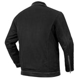 Men's Full Cut Denim Jacket – Leather Trim & Hidden Pockets