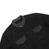 Men's Full Cut Denim Jacket – Leather Trim & Hidden Pockets