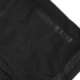 Men's Full Cut Denim Jacket – Leather Trim & Hidden Pockets