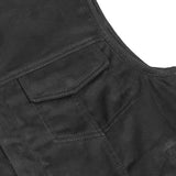 Weston Black Men's Denim Motorcycle Vest – Single Panel Back