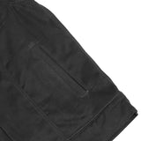 Weston Black Men's Denim Motorcycle Vest – Single Panel Back