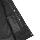 Weston Black Men's Denim Motorcycle Vest – Single Panel Back