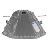 Men's Blue Denim Motorcycle Vest with Lace & Pockets