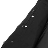 Men's Black Denim Single Panel Concealment Vest W/ Leather Trim