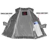 Women's Single Back Panel Concealed Carry Denim Vest - Blue