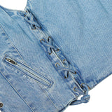 Women's Single Back Panel Concealed Carry Denim Vest - Blue