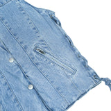 Women's Single Back Panel Concealed Carry Denim Vest - Blue
