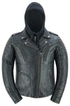 Evergreen Women's  Leather Motorcycle Jacket – Olive