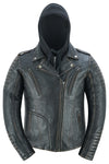 Evergreen Women's  Leather Motorcycle Jacket – Olive