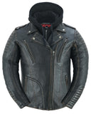 Evergreen Women's  Leather Motorcycle Jacket – Olive