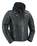 Evergreen Women's  Leather Motorcycle Jacket – Olive