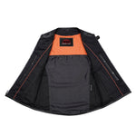 Men's Black Leather SWAT Style Motorcycle Vest