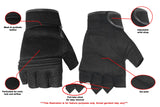 Synthetic Leather/ Mesh Fingerless Glove