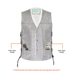 Men's Gray Single Back Panel Smart Access Pockets Vest
