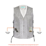 Men's Gray Single Back Panel Smart Access Pockets Vest