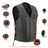 Men's Gray Single Back Panel Smart Access Pockets Vest
