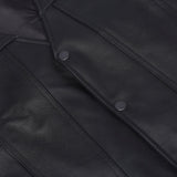 Clubster Men's Black Milled Cowhide Side Lace Motorcycle Leather Vest