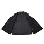 Clubster Men's Black Milled Cowhide Side Lace Motorcycle Leather Vest
