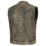 Men's Antique Brown Leather Motorcycle Vest