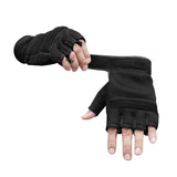 Synthetic Leather/ Mesh Fingerless Glove