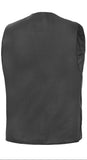 Men's Traditional Leather Motorcycle Vest - Black
