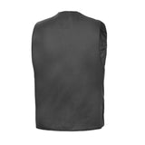 Men's Traditional Leather Motorcycle Vest - Black