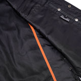 Men's Black Leather Vest with Side Laces and Smart Access Pockets