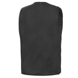 Men's Milled Single Back Panel Leather Vest - Black