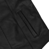 Men's Milled Single Back Panel Leather Vest - Black