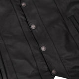 Men's Milled Single Back Panel Leather Vest - Black
