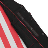 Men's Honor Ride Black Leather Motorcycle Vest with Red Stitching
