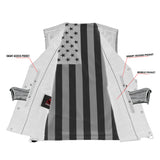 Men's Honor Ride Black Leather Motorcycle Vest with Red Stitching