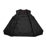Men's Tall Classic Motorcycle Leather Vest - Black