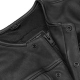 Target Lowcut Men's Leather Motorcycle Vest – Black