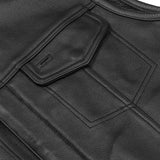 Target Lowcut Men's Leather Motorcycle Vest – Black
