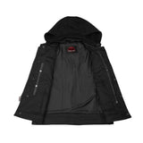 Men's Black Leather Motorcycle Vest with Removable Hood