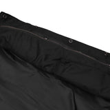 Men's Black Leather Motorcycle Vest with Removable Hood