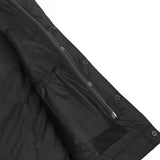 Men's Collarless Perforated Leather Vest - Black