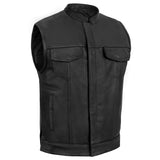 Renegade Classics Pick Black Motorcycle Vest with Smart Access Pockets