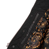 Men's Gold Rush Black Leather Vest - Yellow Stitching